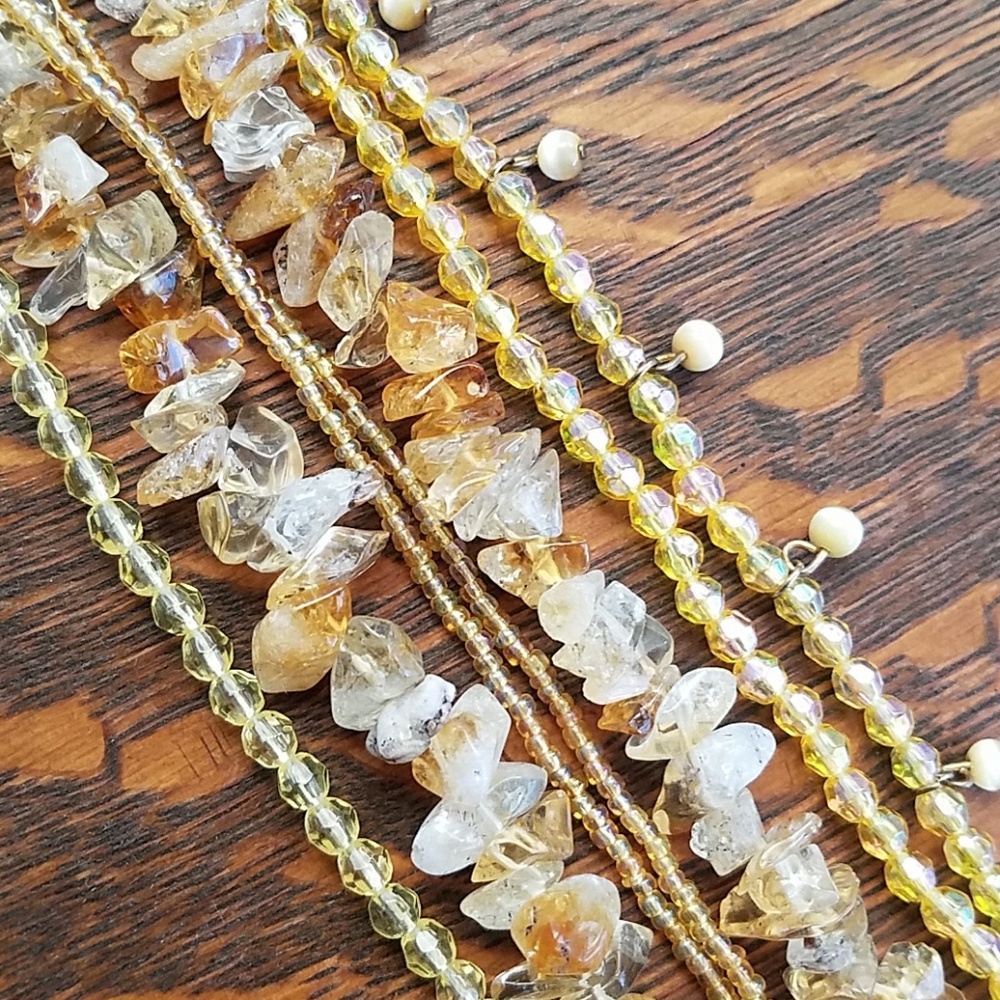BOHO YELLOW QUARTZ & CRYSTAL NECKLACE - Picture 6 of 6